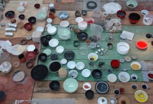 'Backstage', de Rolf Julius, en la exposición en Karlsruhe