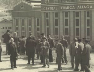 Inauguración de la central en los 50.