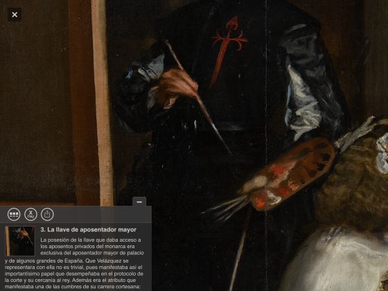 Otro detalle del UltraHD que aprovecha para insertar un comentario erudito, en esta imagen sobre 'Las meninas' de Velázquez.