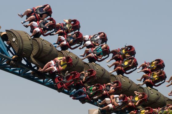 Una de las atracciones de Port Aventura, 'Furious Baco'.