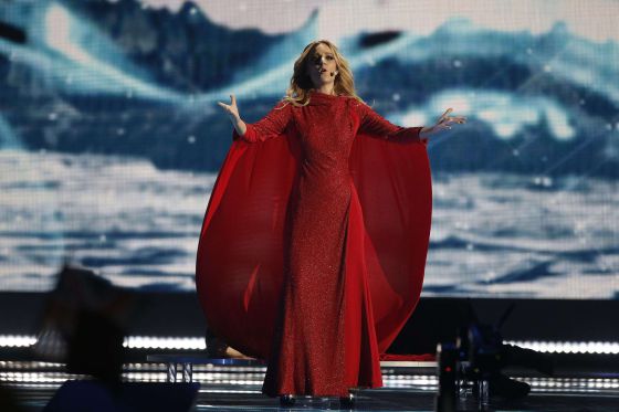 Edurne, durante su actuación en Eurovisión 2015