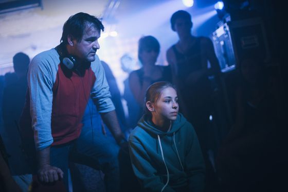 Kornél Mundruczó y Zsófia Psotta, en el rodaje de 'White God'.