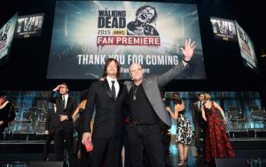 Norman Reedus, en el escenario del Madison Square Garden de Nueva York en la premiere de 'The Walking Dead'.