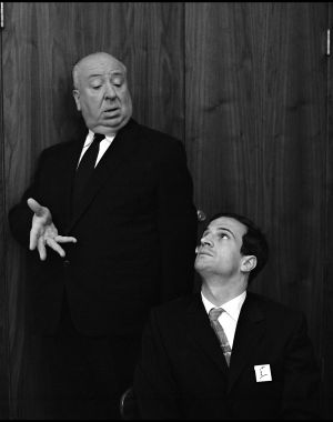 Alfred Hitchcock y François Truffaut, en 1962.