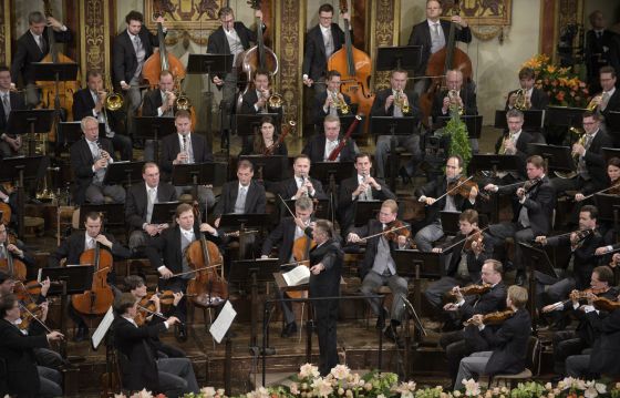 Ensayo general del Concierto de Año Nuevo en la Sala Dorada de la Musikverein, de Viena. Ensayo general del Concierto de Año Nuevo en la Sala Dorada de la Musikverein, de Viena.