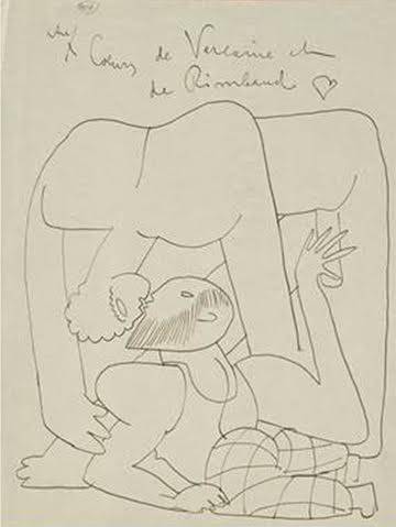Uno de los dibujos de Eisenstein que se exponen en el Palacio de Bellas Artes.
