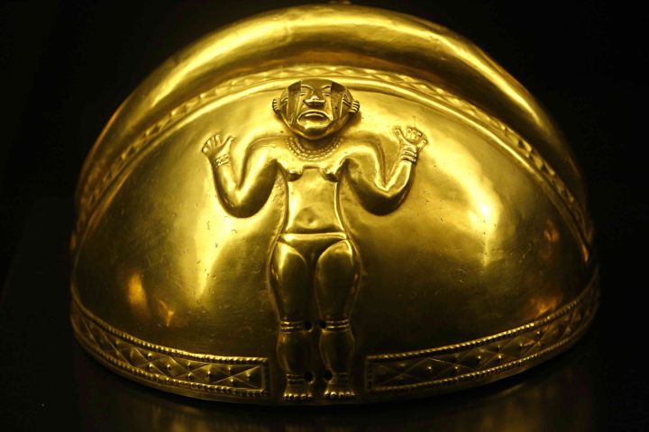 Una de las piezas del tesoro quimbaya en el Museo de América de Madrid. Una de las piezas del tesoro quimbaya en el Museo de América de Madrid.