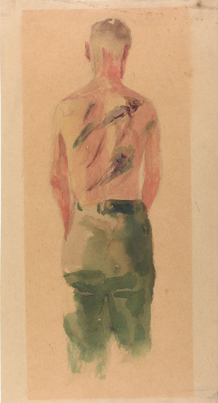 'Golpeado (Mi hermano Gedalyahu)', 1941-44, de Jacob Lipschitz (1903-45). 'Golpeado (Mi hermano Gedalyahu)', 1941-44, de Jacob Lipschitz (1903-45).