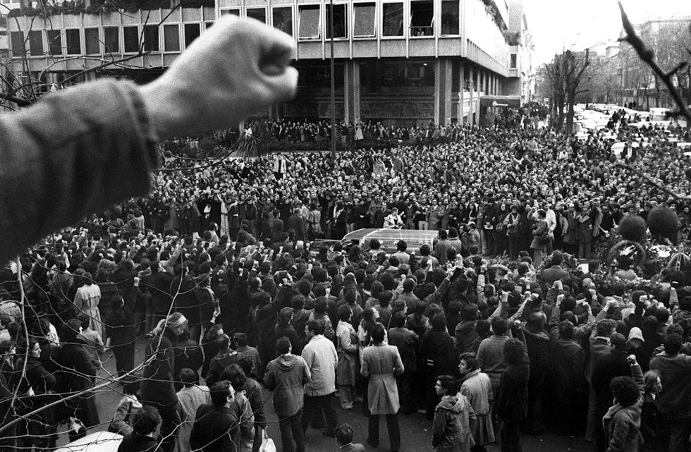 Funeral por los abogados laboralistas asesinados en la madrileña calle de Atocha en 1977.