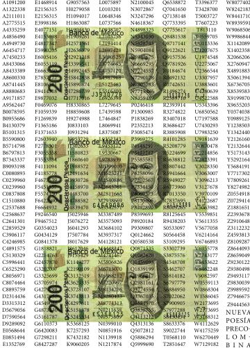 Billetes falsificados y números de serie.