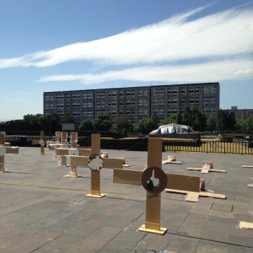 Piezas vandalizadas en Tlatelolco.