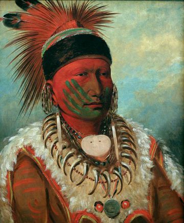 Jefe de los indios iowa (1841845), de George Catlin.