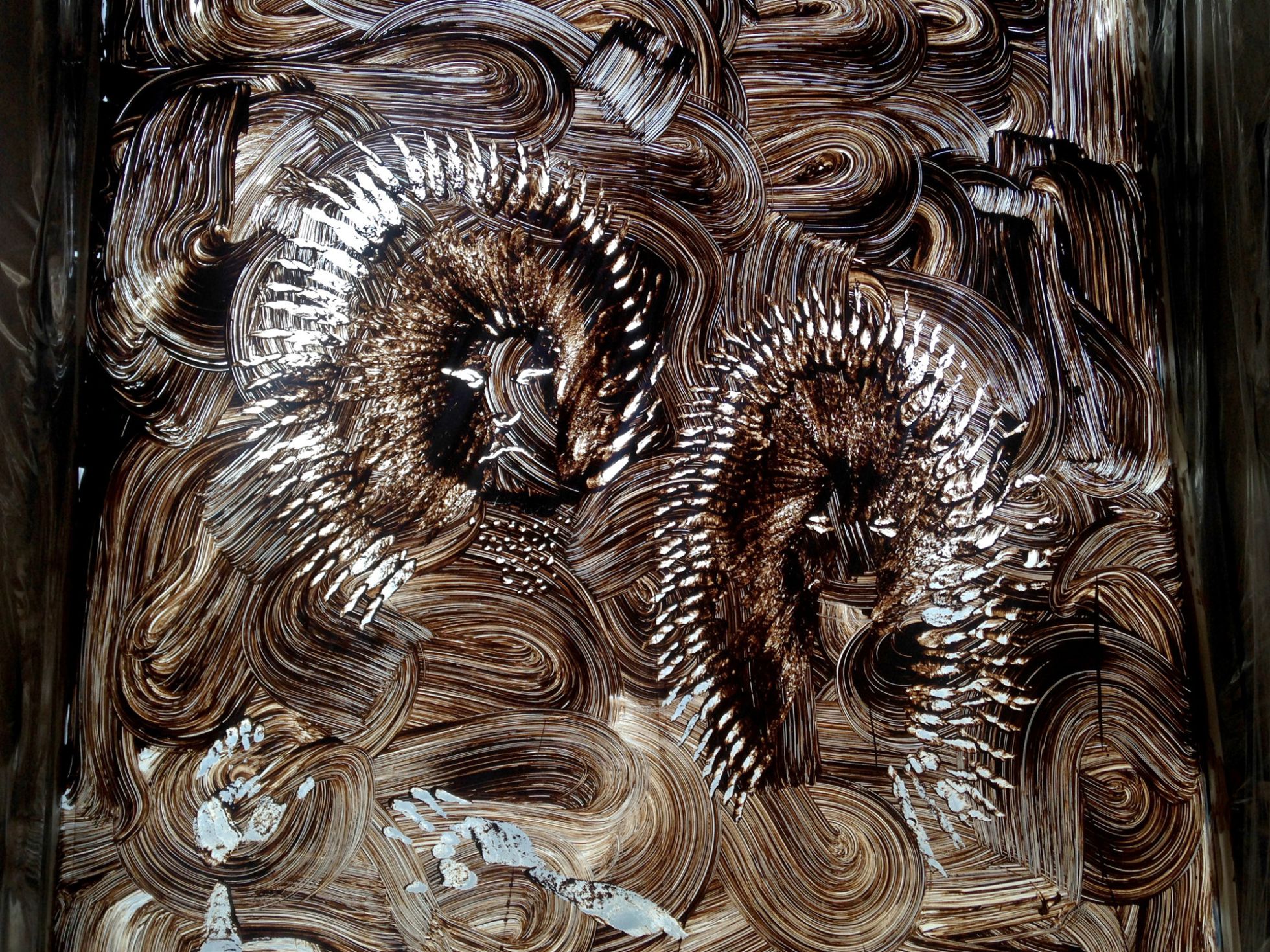 Detalle de una de las vidrieras de Barceló en París. Detalle de una de las vidrieras de Barceló en París.