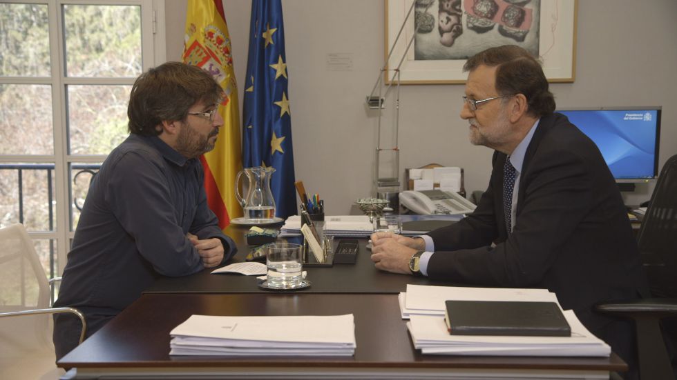 Jordi Évole y Mariano Rajoy, en 'Salvados'.