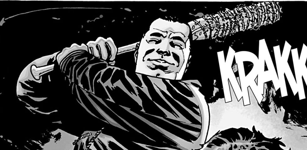 Negan, en los cómics de 'The Walking Dead'. Negan, en los cómics de 'The Walking Dead'.