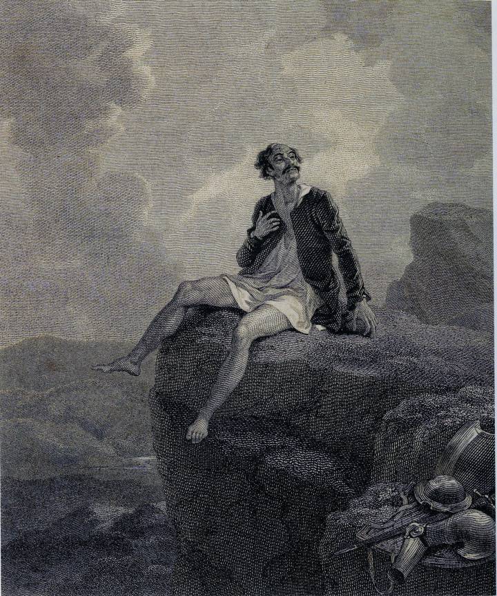 Don Quijote dibujado por Robert Smirke para una traducción inglesa de 1818. El pintor británico ilustró tanto la novela de Cervantes como los dramas de Shakespeare. Don Quijote dibujado por Robert Smirke para una traducción inglesa de 1818. El pintor británico ilustró tanto la novela de Cervantes como los dramas de Shakespeare.