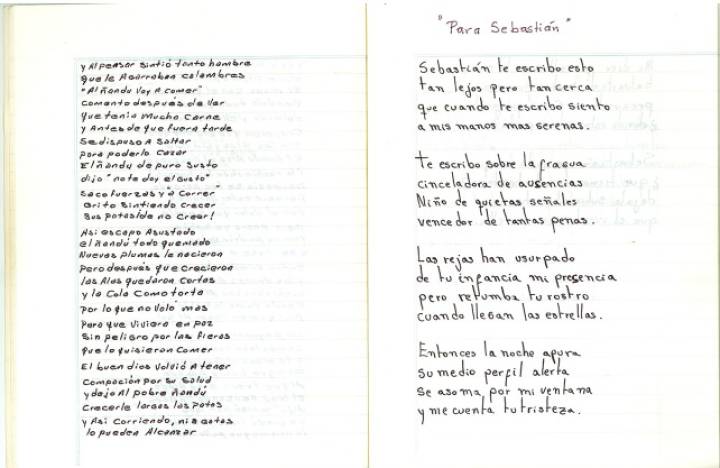 "Para Sebastián", uno de los poemas del Cuaderno de Rawson "Para Sebastián", uno de los poemas del Cuaderno de Rawson
