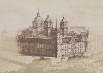 Vista del Monasterio de El Escorial, calotipo publicado en el libro 'Annals of the Artists of Spain', de William Stirling (1848).