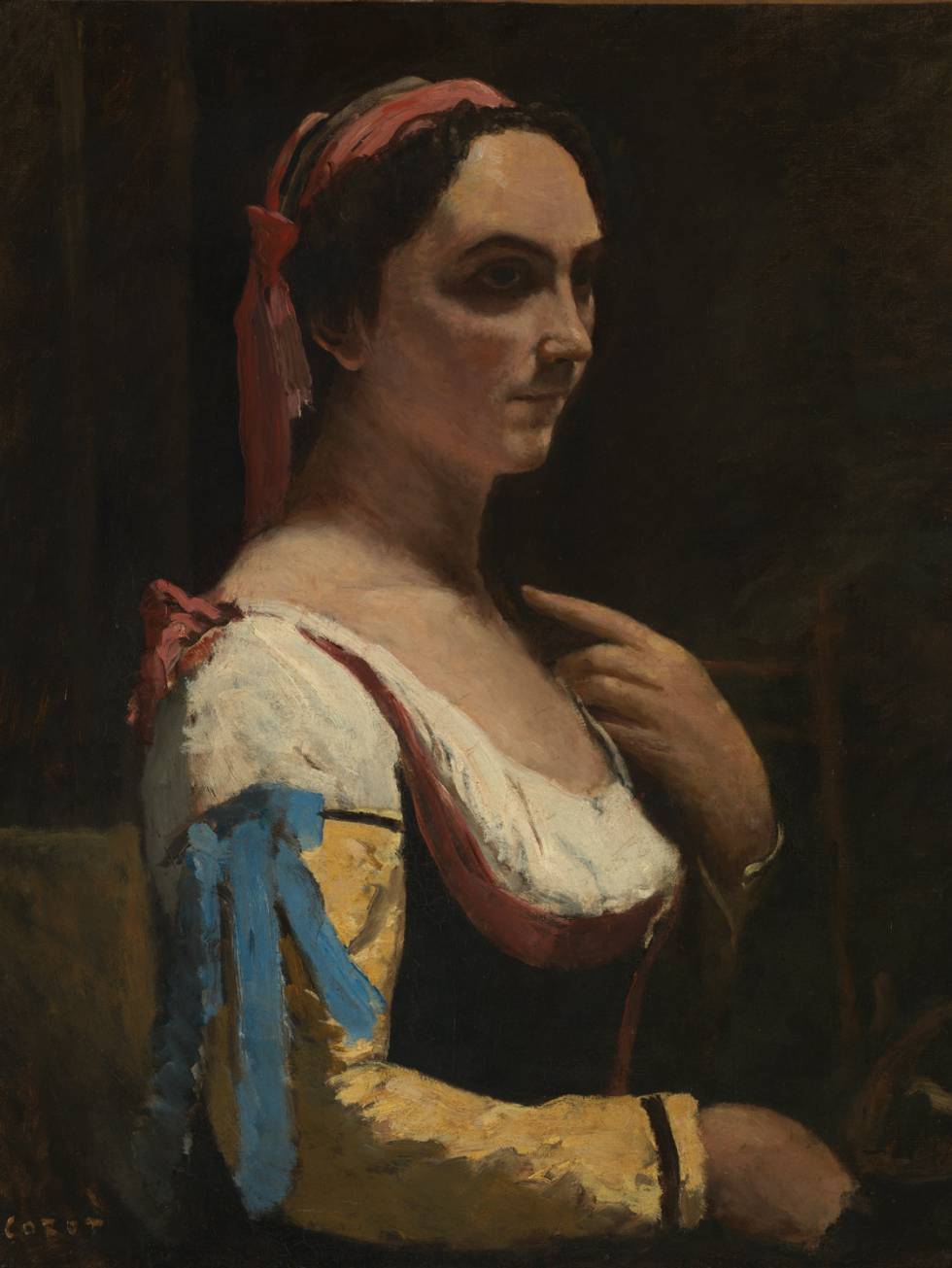 'La italiana. La mujer con la manga amarilla', de Corot.