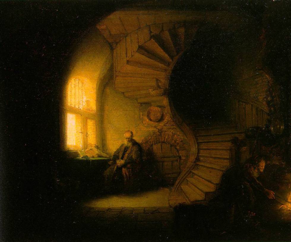'Filósofo en meditación', de Rembrandt (1632).