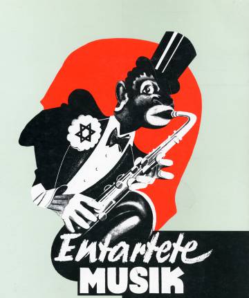 Un cartel de la Alemania nazi define el saxo como
