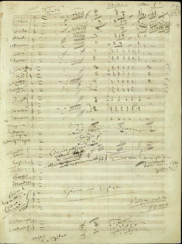 Manuscrito del comienzo de Otello.
