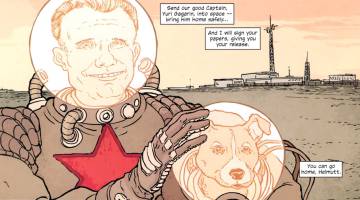 Las locas aventuras de Einstein, JFK, Oppenheimer y la perra Laika