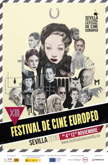 Cartel de la 13ª edición del Festival de Cine Europeo de Sevilla, realizado por María José Gallardo.