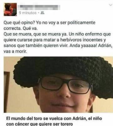 Fundación Toro de Lidia denunciará los mensajes ofensivos contra Adrián