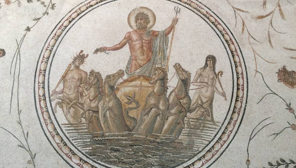 Mosaico romano en el Museo del Bardo (Túnez).