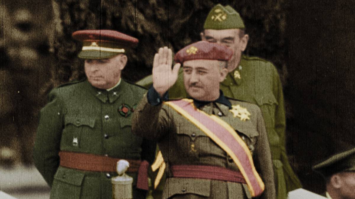 Una imagen de Franco coloreada del documental 'Espa&ntilde;a dividida'.