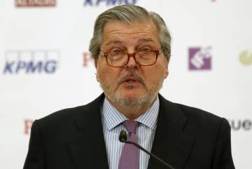 El ministro de Educación, Cultura y Deporte, Íñigo Méndez de Vigo, durante su participación esta mañana en un desayuno informativo.