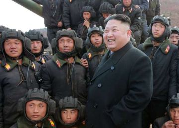 Kim Jong-un, durante un concurso de tripulaciones de tanques.