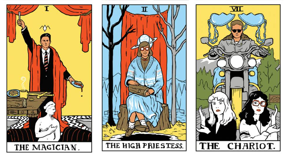 Un tarot con los personajes de 'Twin Peaks'.