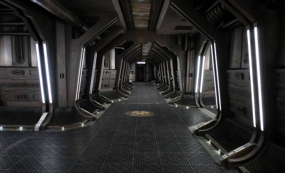 Los pasillos de la nave de 'Dark Matter'.