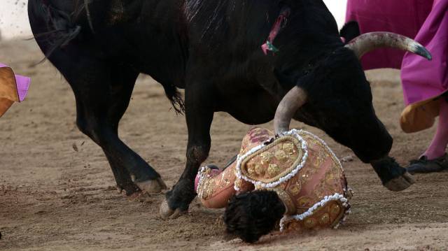 Momento de la cogida de Iván Fandiño en Francia.