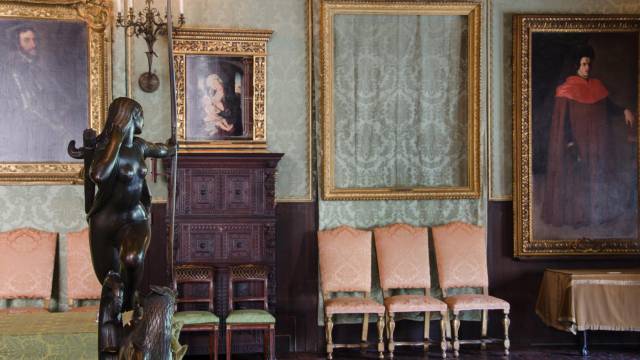 Una imagen del museo Isabella Stewart Gardner, sin las obras sutraídas.