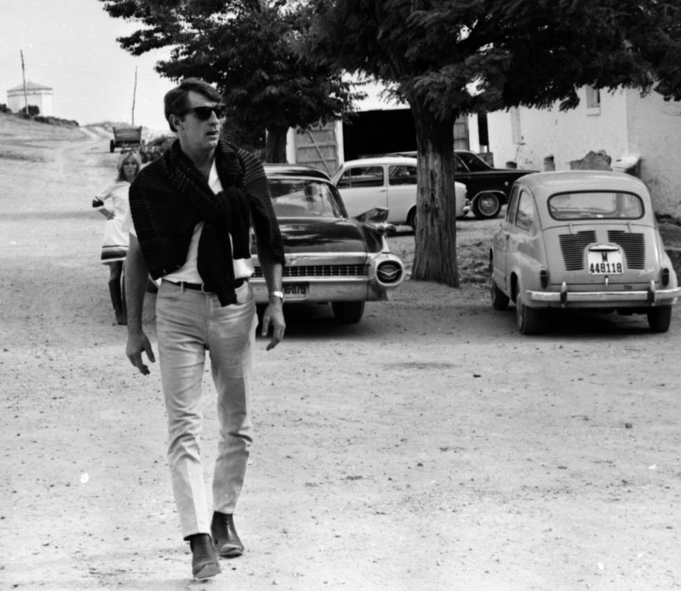 Mitchum, en una visita en Madrid, en 1967.