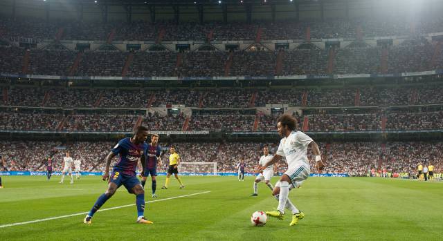 Marcelo encara a Semedo en el partido de vuelta de la Supercopa de España.
