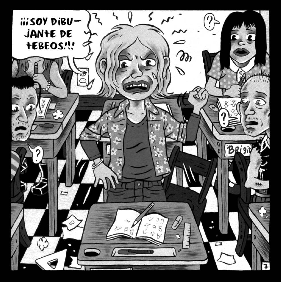 Autorretrato en viñeta de Julie Doucet.