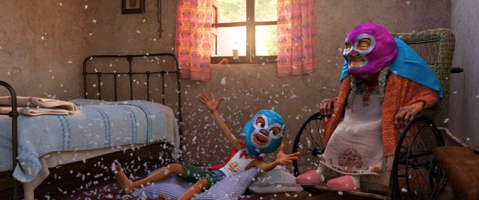 Miguel and his great-grandmother Coco, in a still from the movie directed by Lee Unkrich.