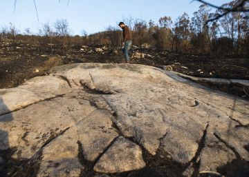 Los incendios descubren un singular petroglifo en Galicia