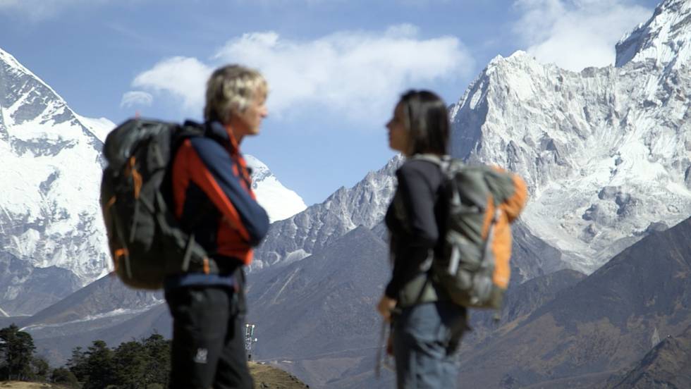 Calleja con India Martínez en Nepal.