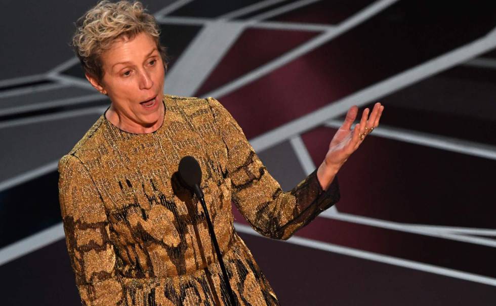 Frances McDormand during her acceptance speech.