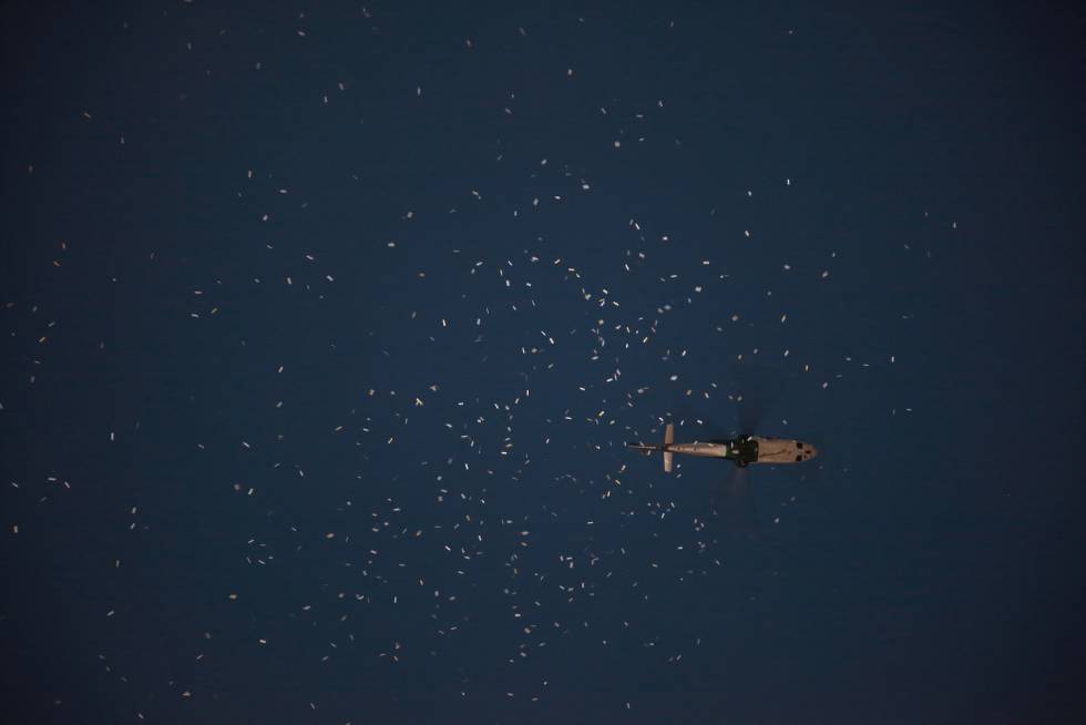 Imagen de uno de los bombardeos efectuados por Casagrande.