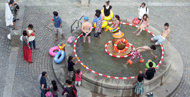 Fuente pública en Guimarâes (Portugal).