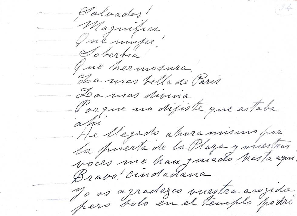 Manuscrito de 'La diosa Razón'.