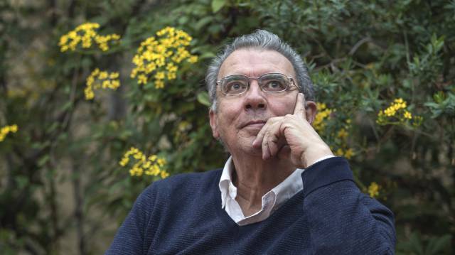 Jaramillo en la sede de Pre-Textos, en Valencia.