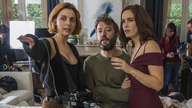 Rodaje de una secuencia de la serie 'Déjate llevar'.