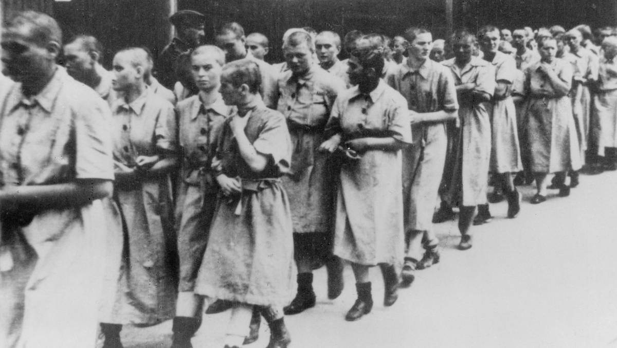 Un grupo de prisioneras, en Auschwitz.